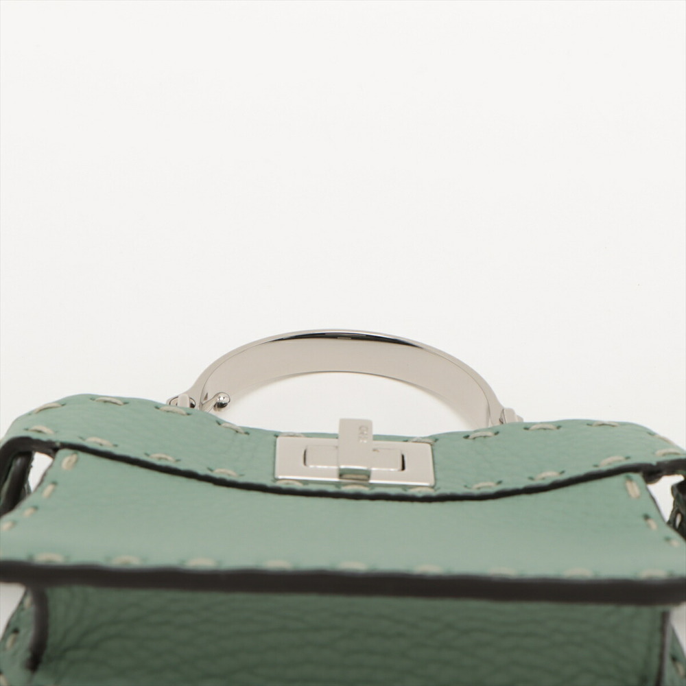 Fendi Peekaboo 2way Python Ic U Green Handbag Lea… - image 6